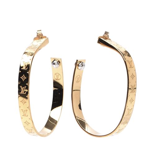 louis vuitton monogram hoop earrings|Louis Vuitton nanogram earrings.